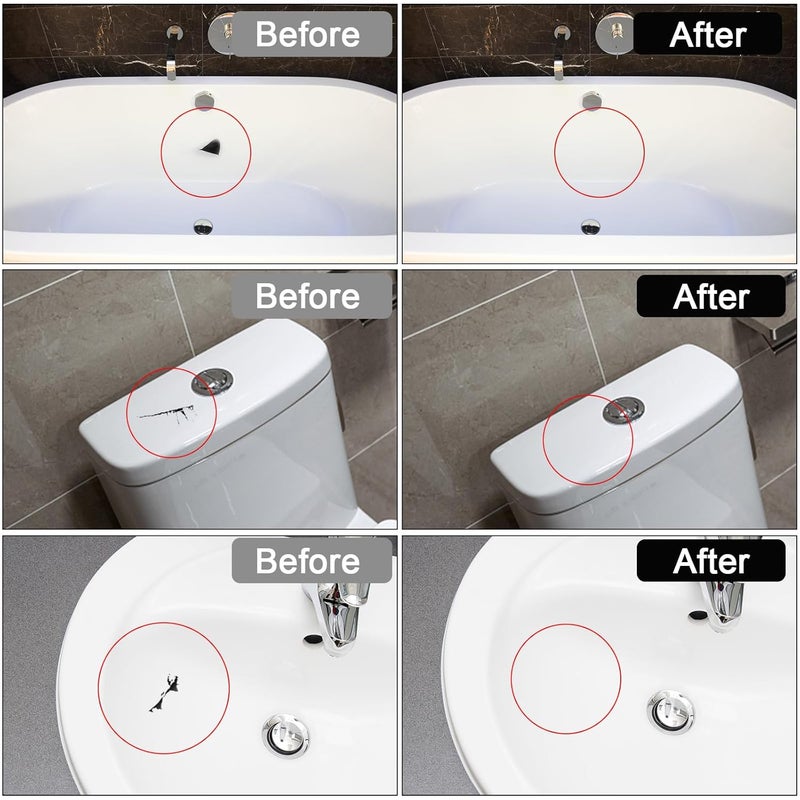 LANBOKIT Tile, Granite and Marble Repair Kit(Color Match), 3.7 OZ Tub and Fiberglass Shower Repair Kit with Strong Adhesion, Porcelain Stone Repair Kit for Cracks, Holes, Chips, Scratches, Dents - Image 2